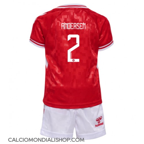 Maglie da calcio Danimarca Joachim Andersen #2 Prima Maglia Bambino Europei 2024 Manica Corta (+ Pantaloni corti)